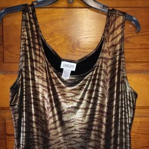 Chico's Shimmering Gold Tank Top